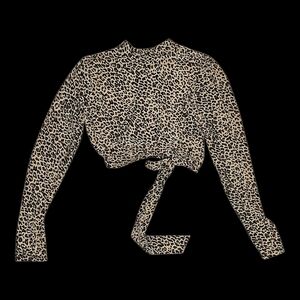 Nwot! Animal Print Wrap Around Cropped Top